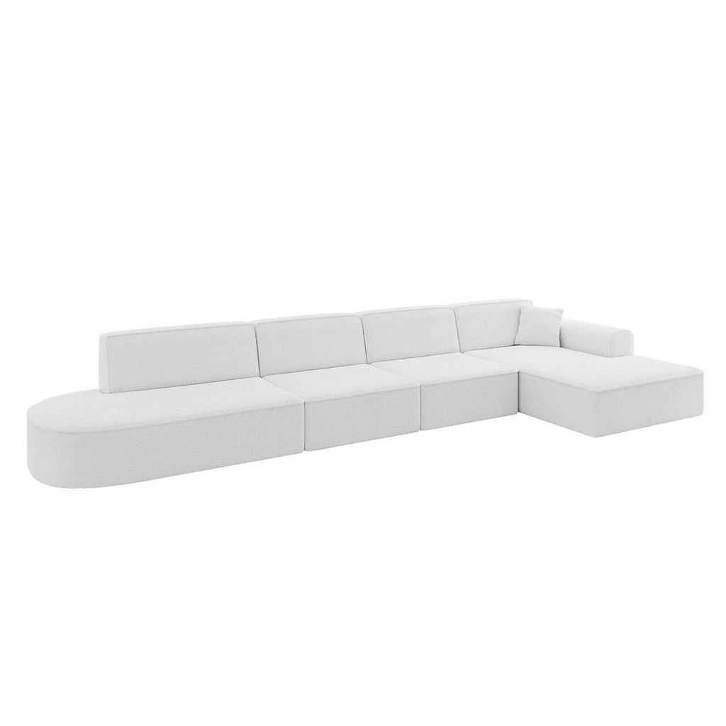 ALTDECOR ROHOVÁ SEDAČKA s otomanem vpravo IREA-L3-v3 – 412 x 165 x 77 cm, bílá