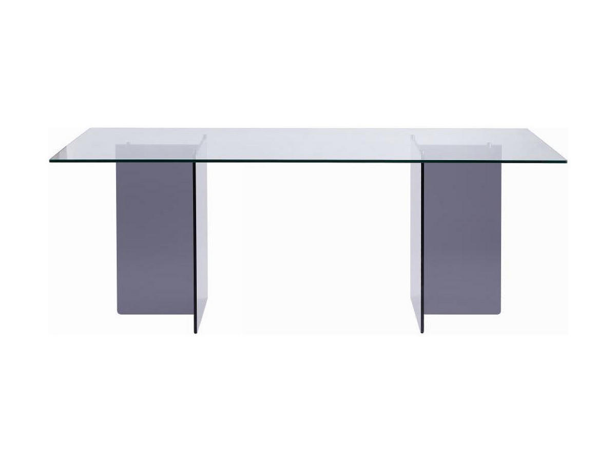 TISCH ohne Ausziehfunktion - 8 -Sitzer - Sicherheitsglas - transparent, anthrazitgrau - BYLENA - Transparent, Glas (100/200/75cm) - Vente-Unique