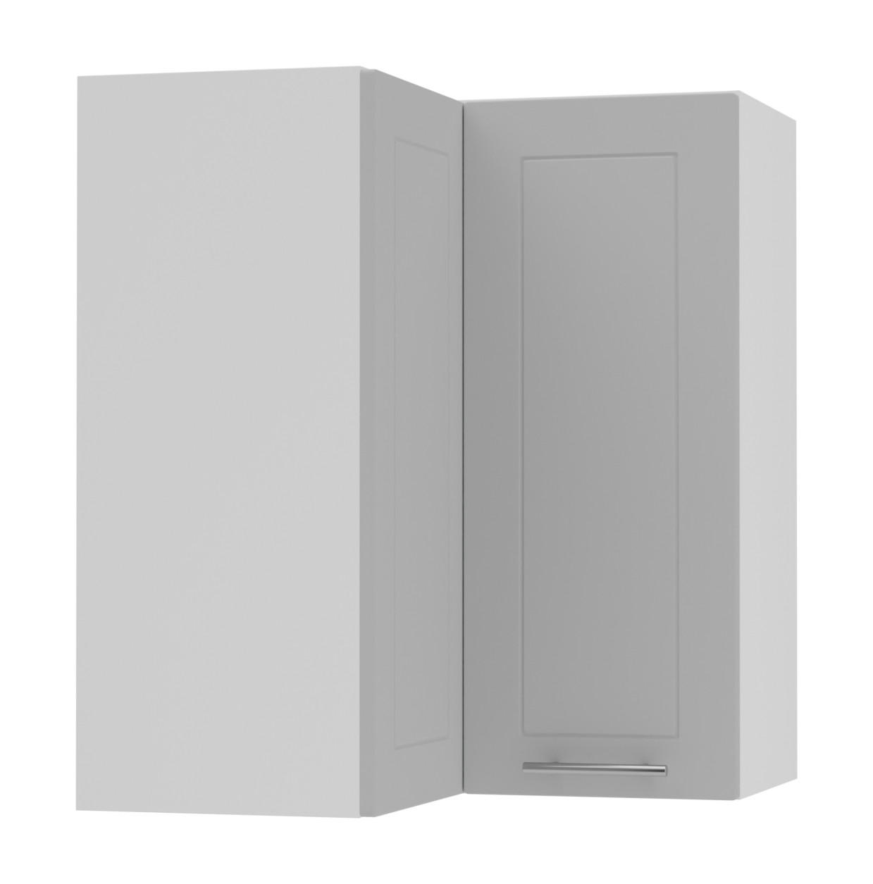 ECKHÄNGESCHRANK Kvantum W12/60 Dust Grey Matt / Weiß Matt 60 / 60 / 72cm - Weiß/Grau, Holz/Holzwerkstoff (60/72/60cm) - Feldmann-Wohnen