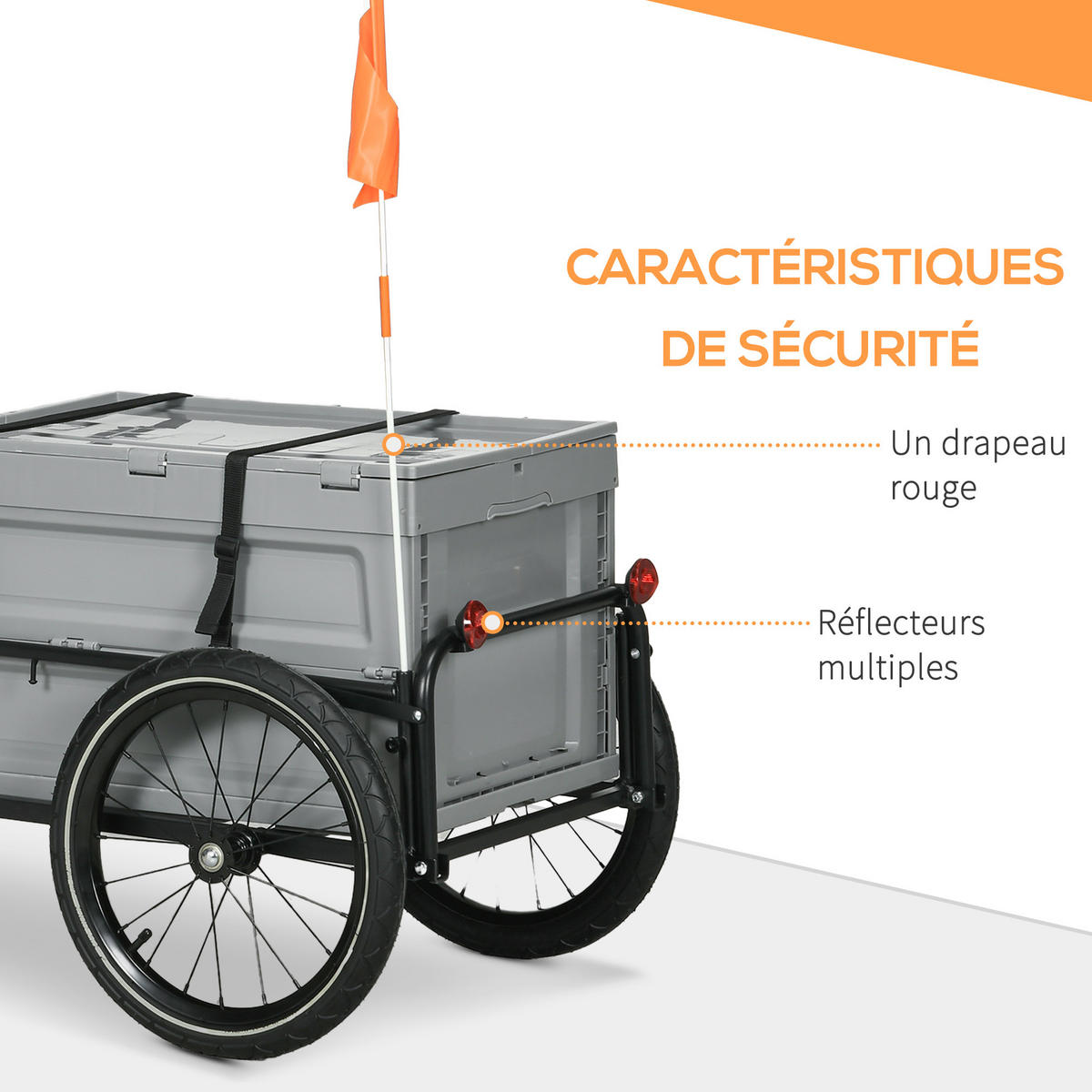 FAHRRADANHÄNGER DE-18151 65L klappbarer Koffer, 40 kg Traglast - Schwarz, Metall (60/58/120cm) - ComfortXL