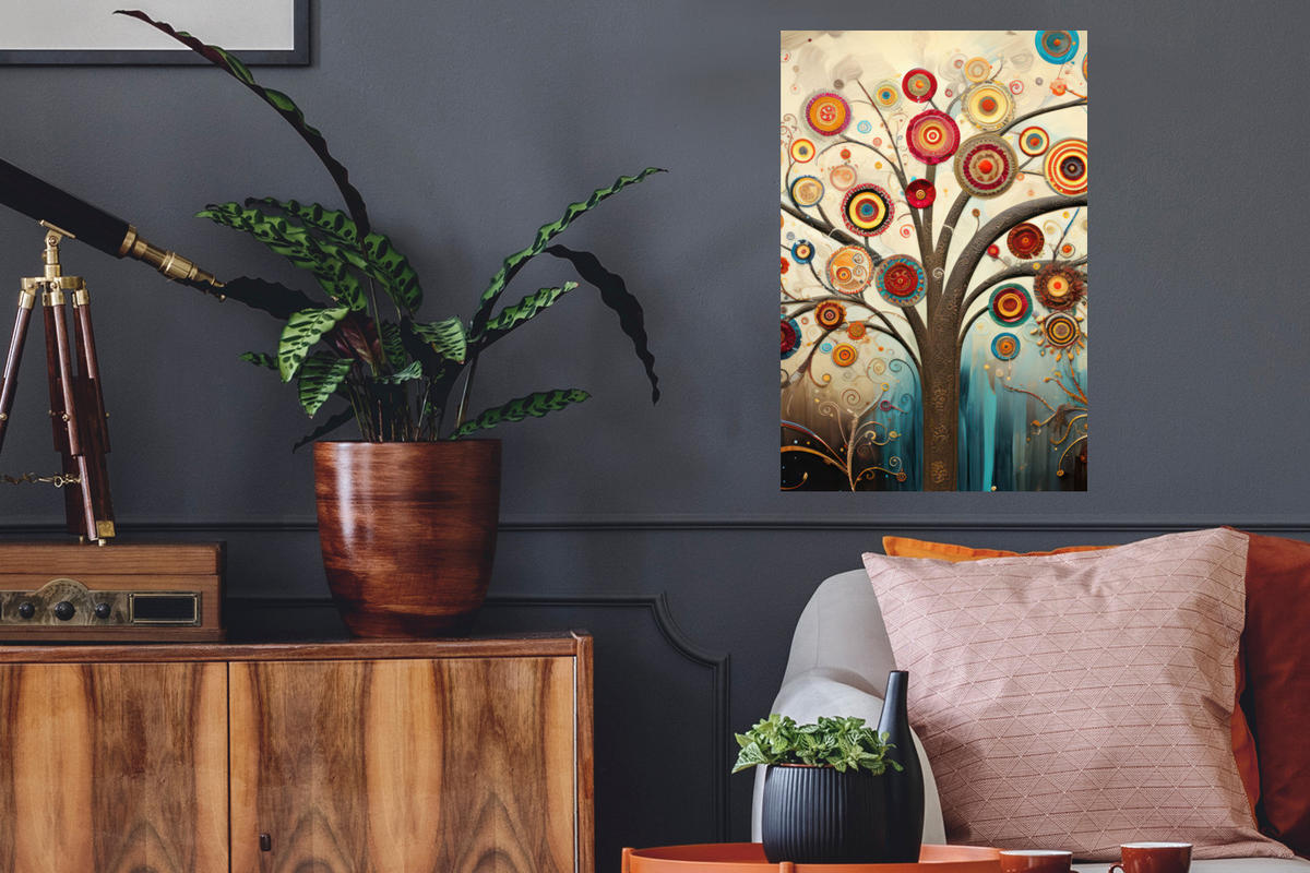 WANDTATTOO Baum - Baum des Lebens - Farbe 40x60 cm - Braun, Kunststoff (40/60/0.1cm) - MuchoWow