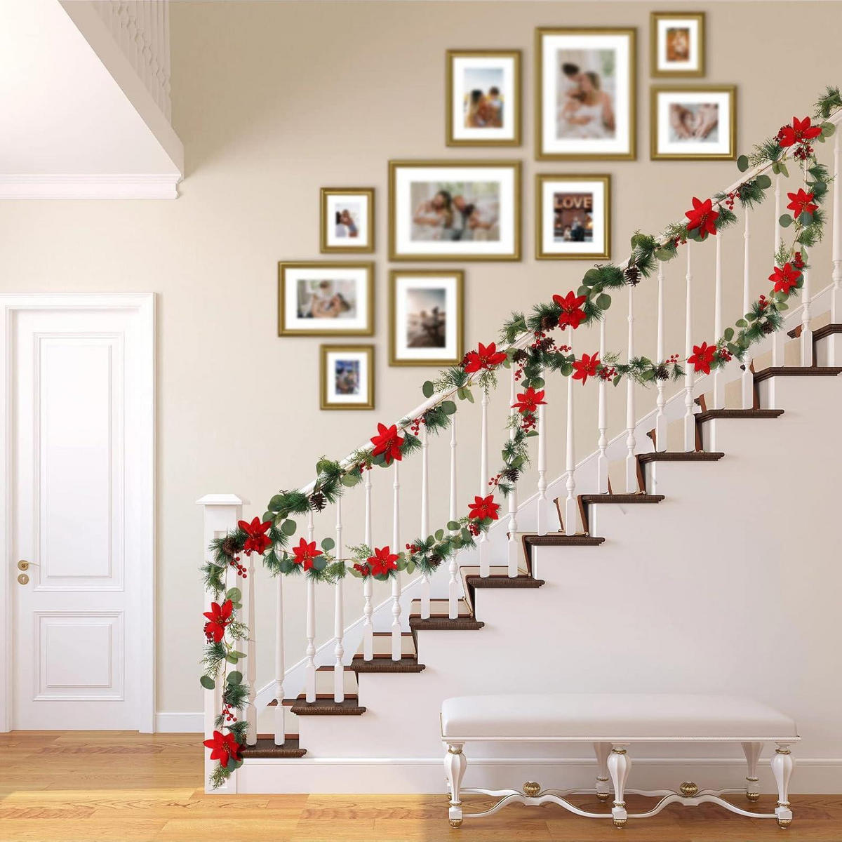 WEIHNACHTSGIRLANDE Künstliche Tannengirlande mit roten Beeren 170 cm - Multicolor, Kunststoff (170cm)