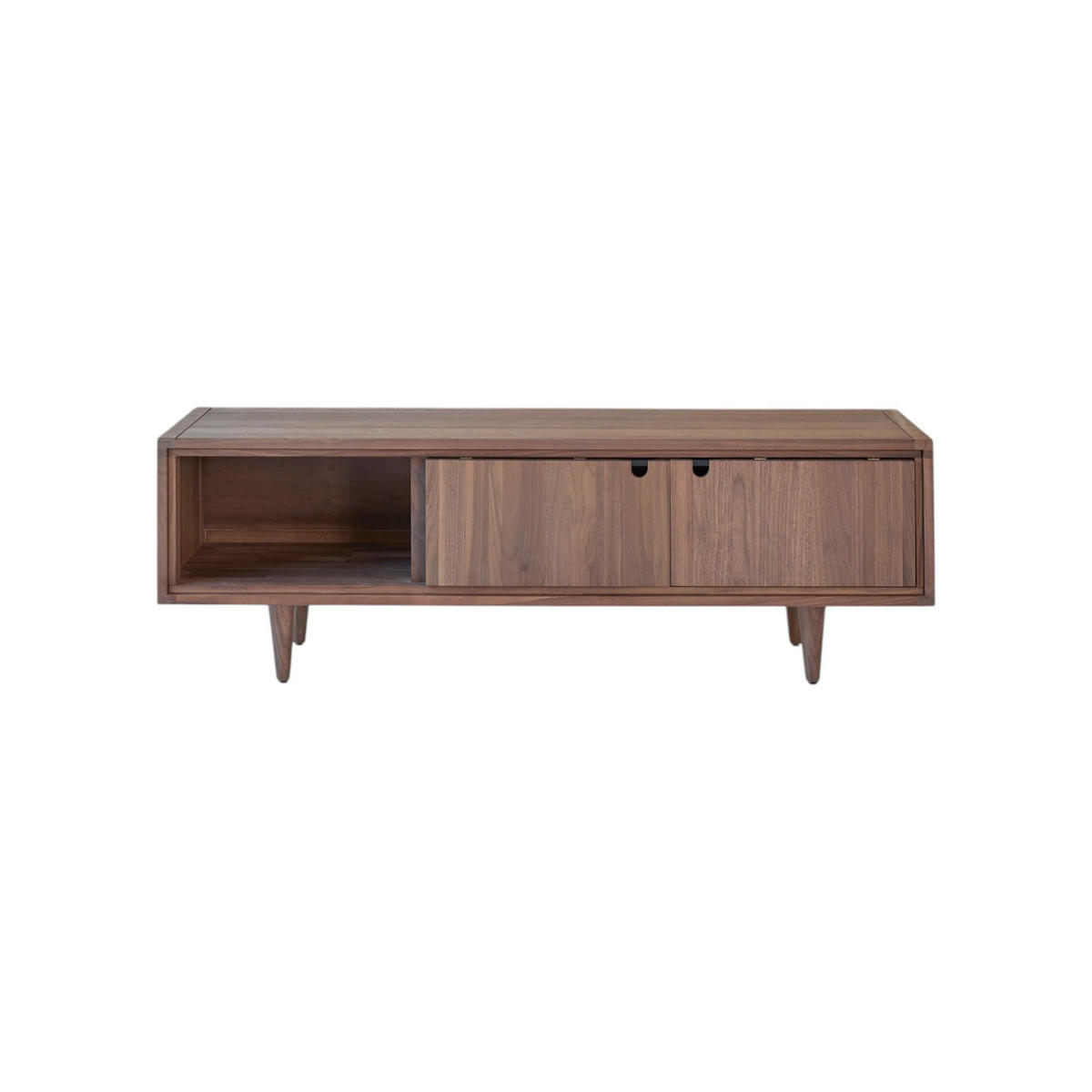 TV-SCHRANK Jonàk Dunkelbraun aus Walnuss - Dunkelbraun, Holz (140/45/45cm) - Tikamoon