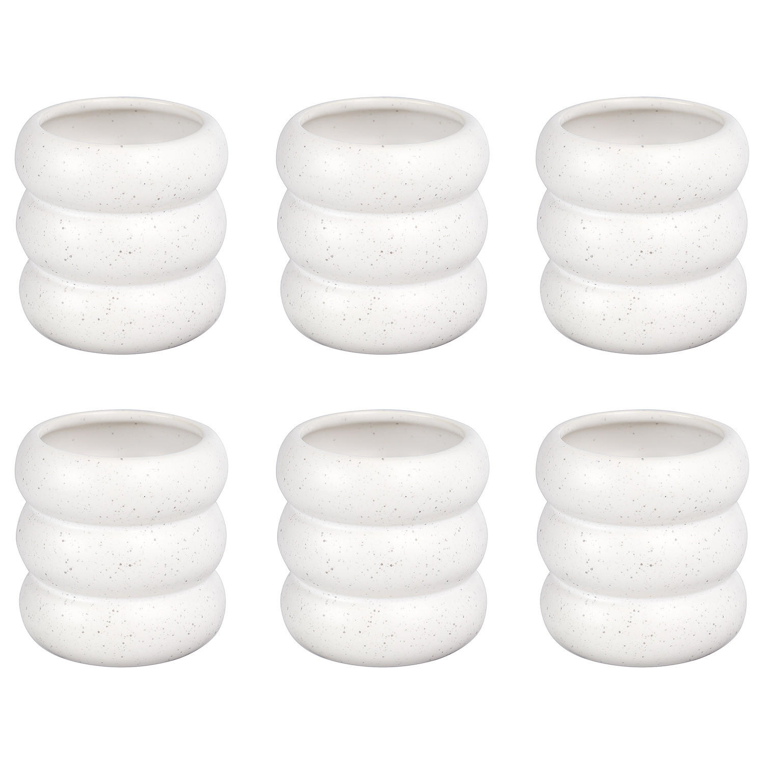 BECHER (6er Set) Hoop - Weiß, Keramik (0.35L) - Butlers