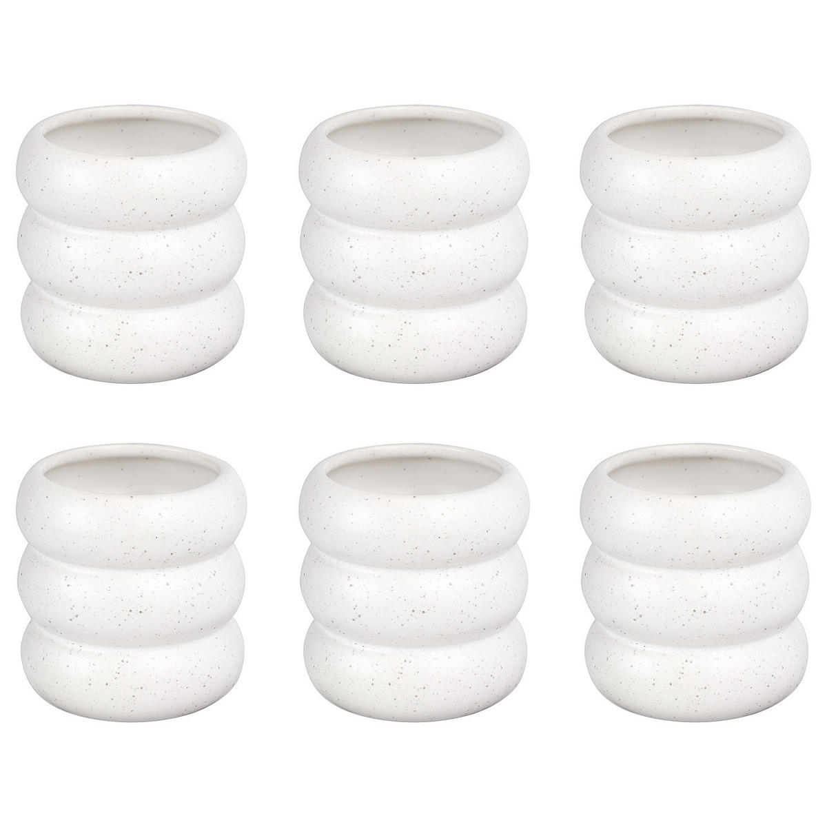 BECHER (6er Set) Hoop - Weiß, Keramik (0.35L) - Butlers