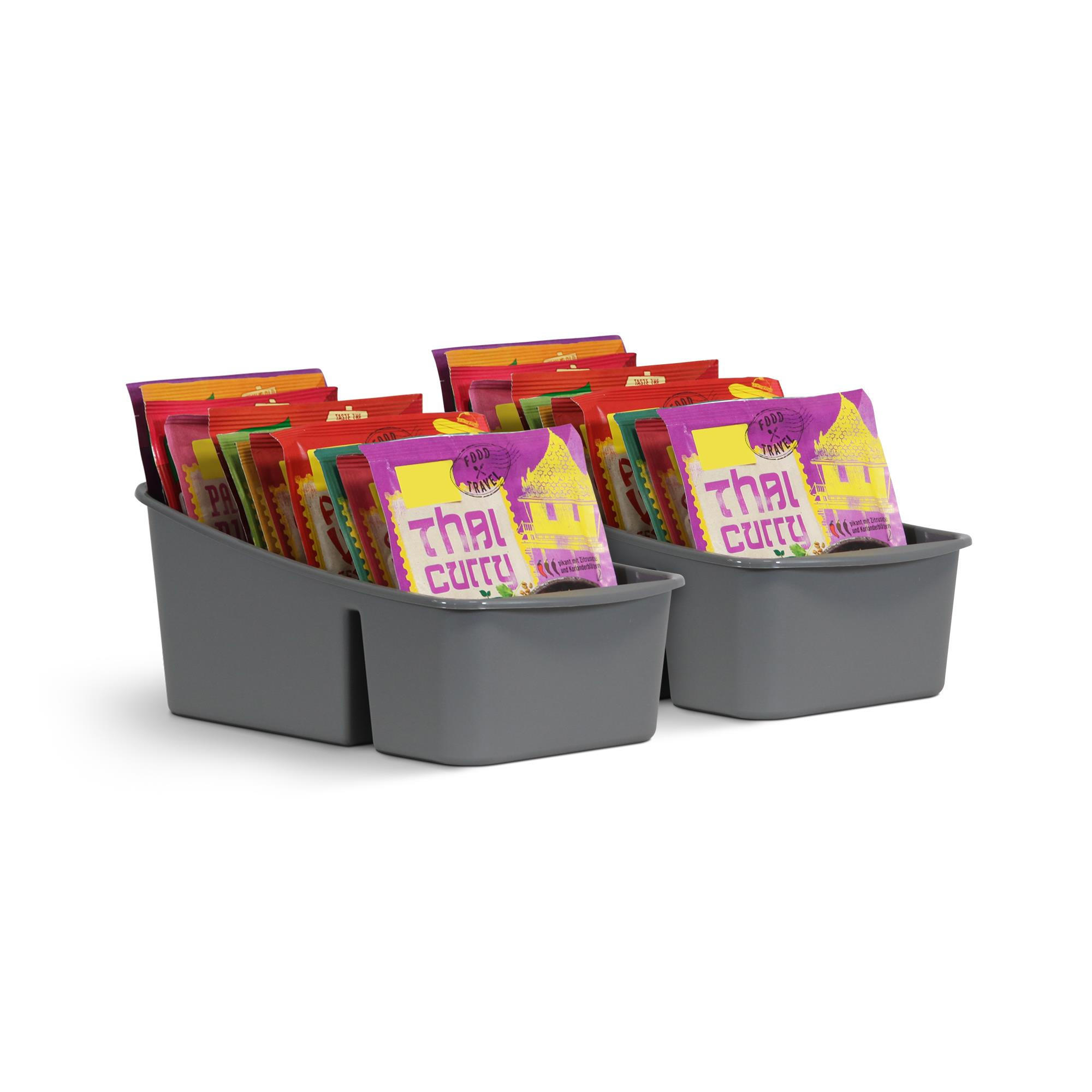 KÜCHENORGANIZER für Gewürze und Tüten Anthrazit 2er-Pack - Anthrazit, Kunststoff (15/10/25cm)
