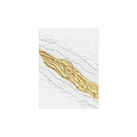 RUČNE MAĽOVANÝ AKRYLOVÝ OBRAZ 60/90 cm, biely, abstraktný geometrický motív - biela, textil (60/90cm) - KUNSTLOFT