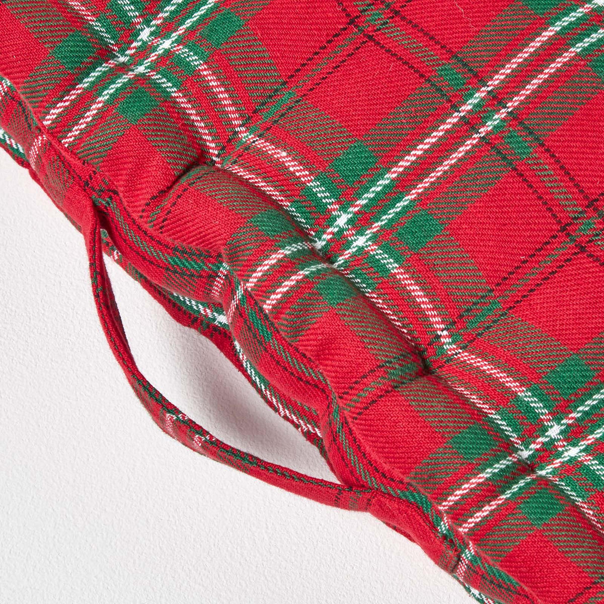 SITZKISSEN Karo rot-grün 40/40/8 cm - Rot, Textil (40/40/8cm) - Homescapes