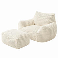 SCHLAFSESSEL mit Ottoman Flannelette White - Weiß, Kunststoff (90/70/103cm) - Beauniv