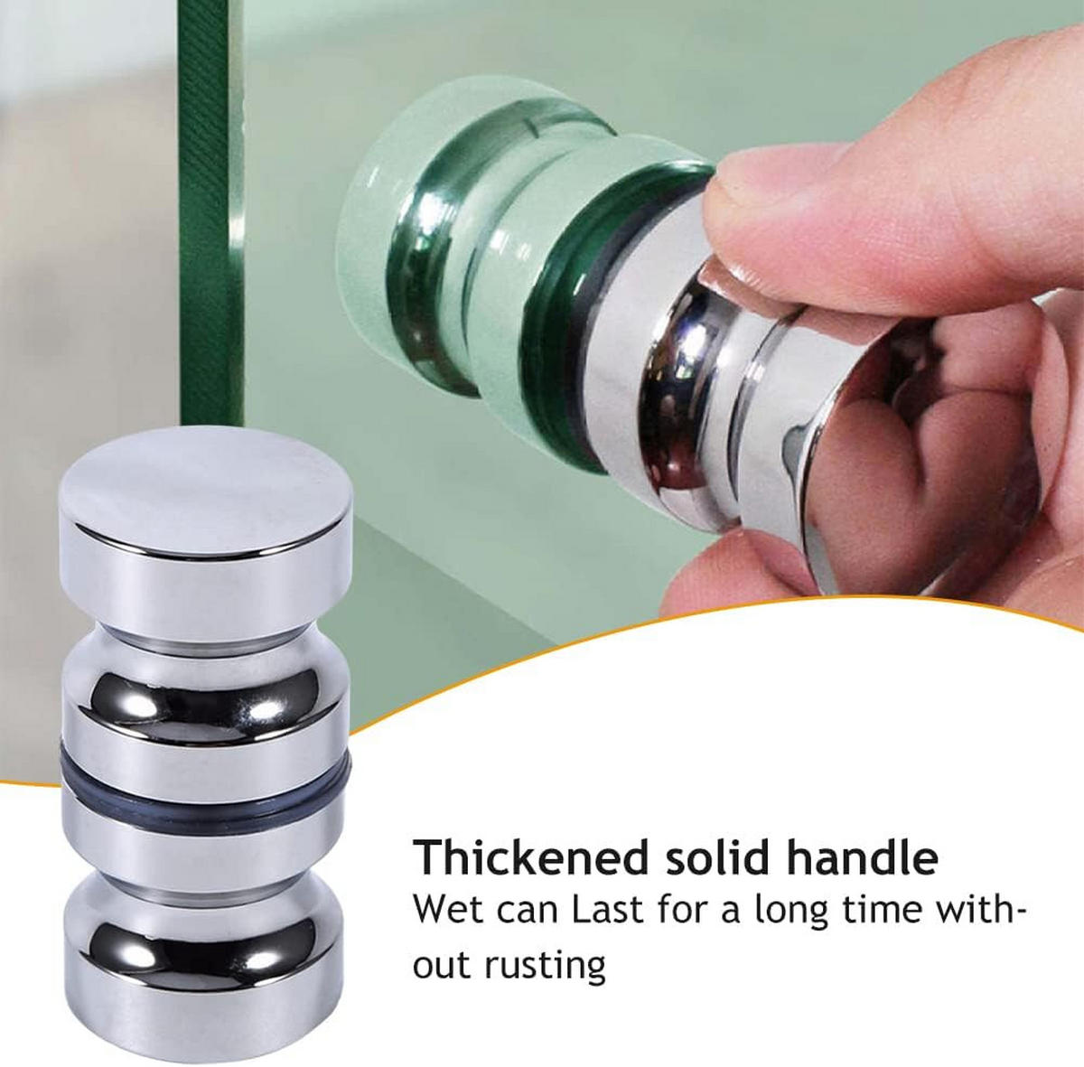 DUSCHTÜRGRIFF Rund Edelstahl Für Dusche und Schiebetür - Silberfarben, Metall (3/3/6.2cm)