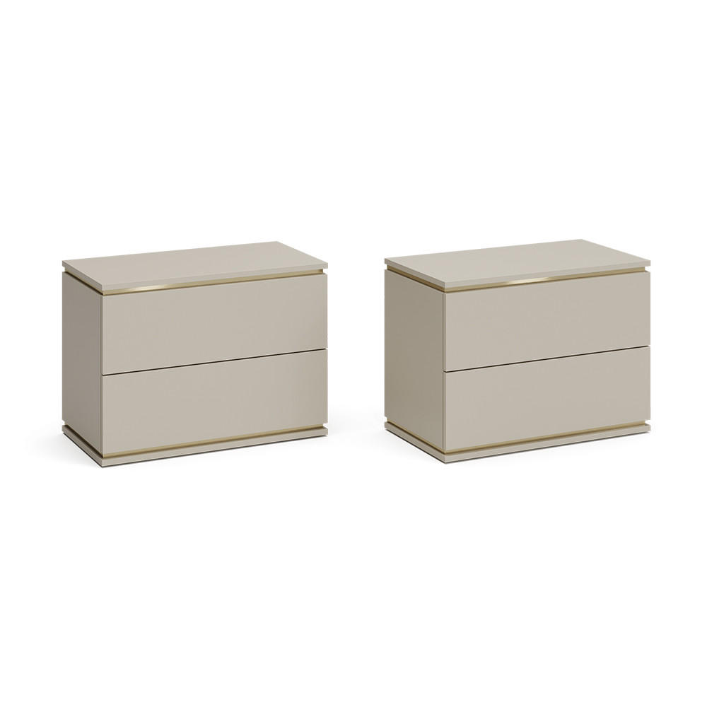 NACHTTISCH Linette Cashmere 2er Set - Kaschmir/Goldfarben, Holzwerkstoff (66/48.6/36cm) - Vicco