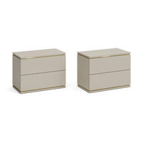 NACHTTISCH Linette Cashmere 2er Set - Kaschmir/Goldfarben, Holzwerkstoff (66/48.6/36cm) - Vicco