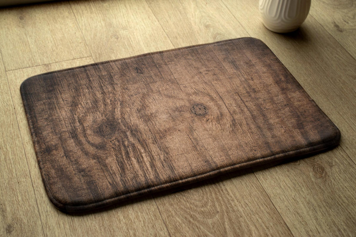 BADTEPPICH 75x45 cm Holz - Braun, Textil (75/45cm) - TULUP