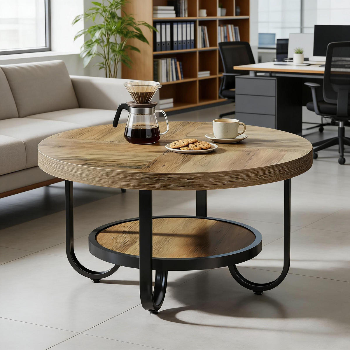 COUCHTISCH Schwarz-Braun 80/80/45 cm - Schwarz, Holzwerkstoff (80/80/45cm) - PANGIVO