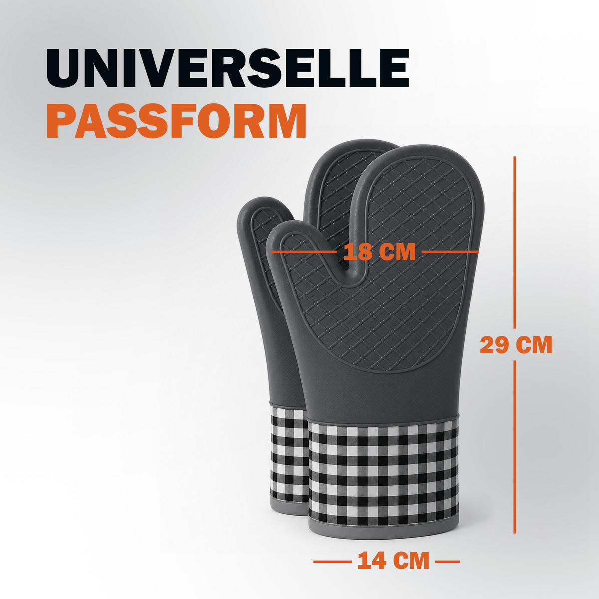 SILIKON Ofenhandschuh 2er Pack - Grau - Grau, Kunststoff (18/29cm)