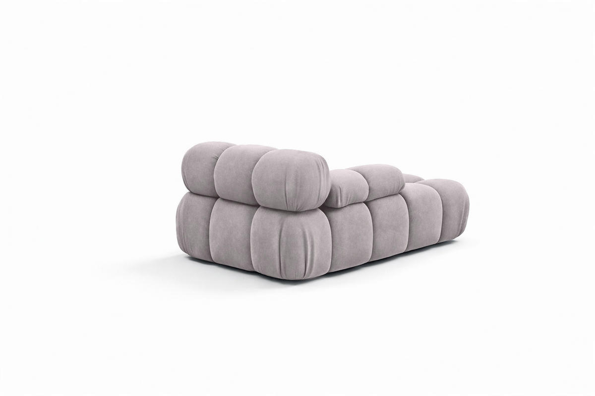 CHAISELONGUE Modular, Veloursstoff Salvador, Grau, Rechts, Selia - Hellgrau/Grau, Holz (95/70/160cm) - Kaiser Möbel