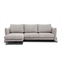 ECKSOFA HOSTEN 4-Sitzer, beige - Beige/Schwarz, Holzwerkstoff/Textil (158/269cm) - Courtois Laville