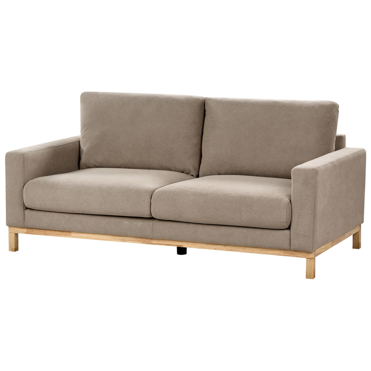 2-SITZER-SOFA taupe/hellbraun Siggard - Taupe/Hellbraun, Textil (184/84/92cm) - Beliani