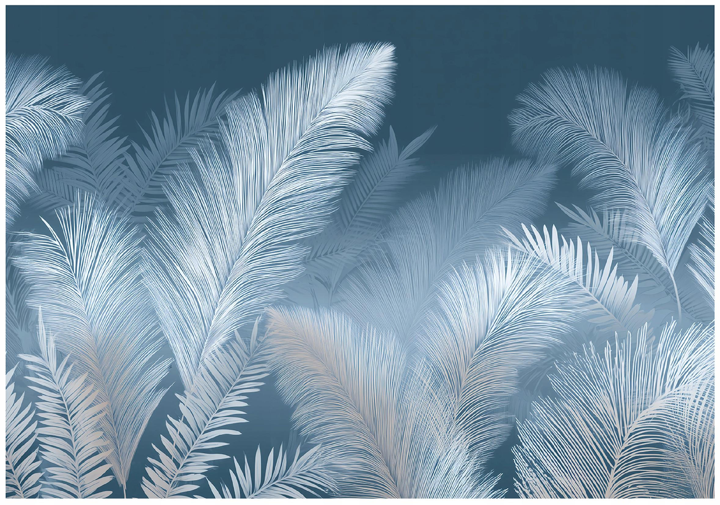 FOTOTAPETE Federn Abstrakt Blau 350x250 cm - Multicolor, Papier (350/250cm) - Wallarena