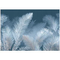 FOTOTAPETE Federn Abstrakt Blau 350x250 cm - Multicolor, Papier (350/250cm) - Wallarena