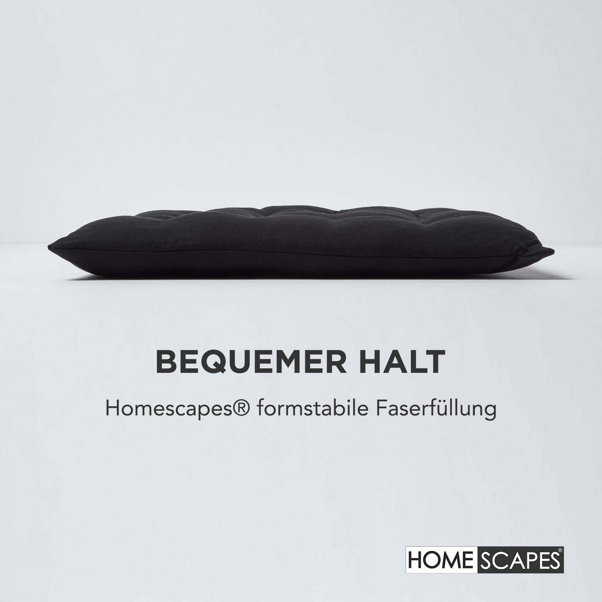 STUHLKISSEN schwarz 40/40/6,5 cm - Schwarz, Textil (40/40/6.5cm) - Homescapes