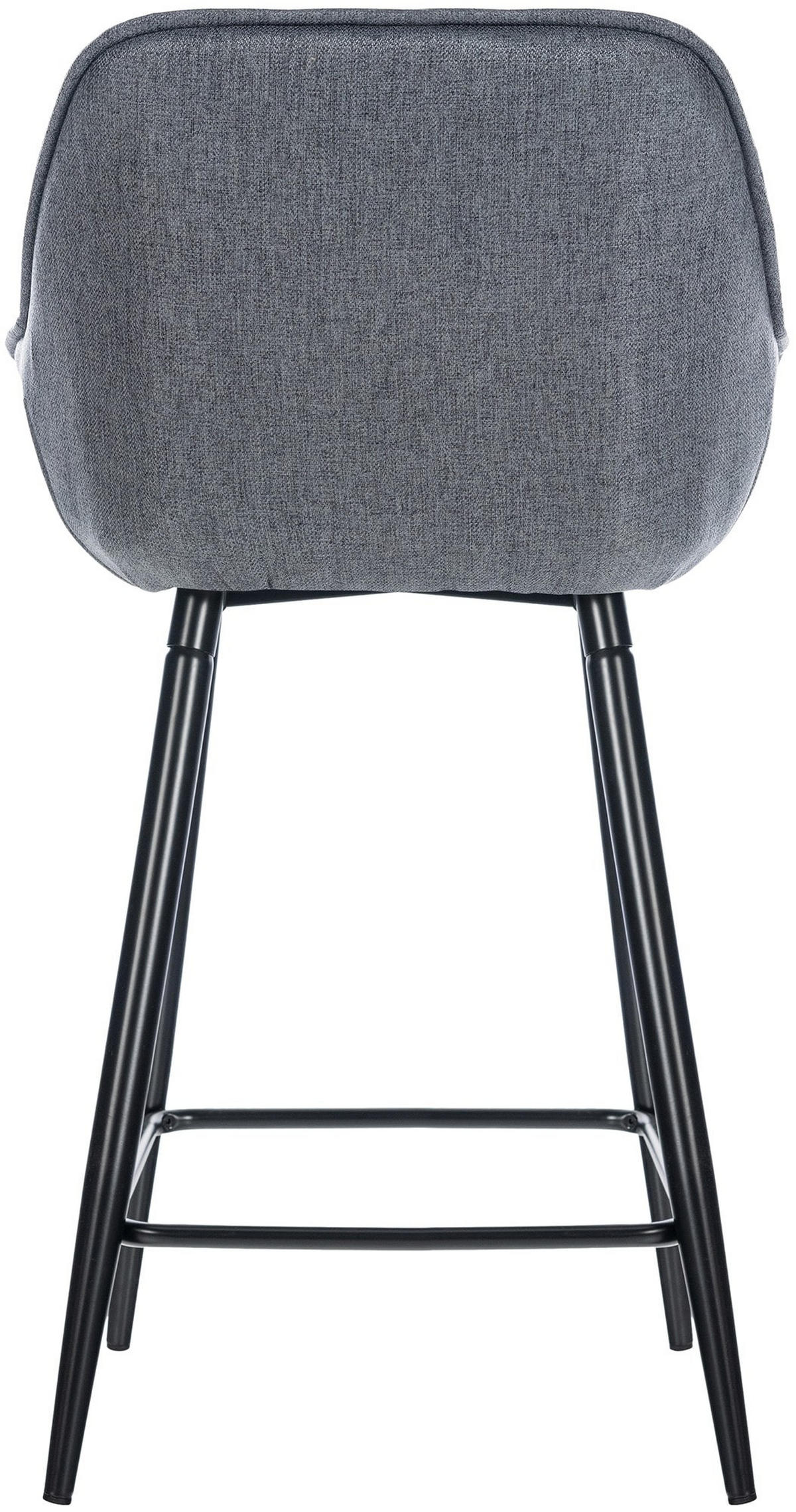 BARHOCKER 2er Set Stoff grau - Schwarz/Grau, Textil/Metall (54/93.5/57.5cm) - CLP