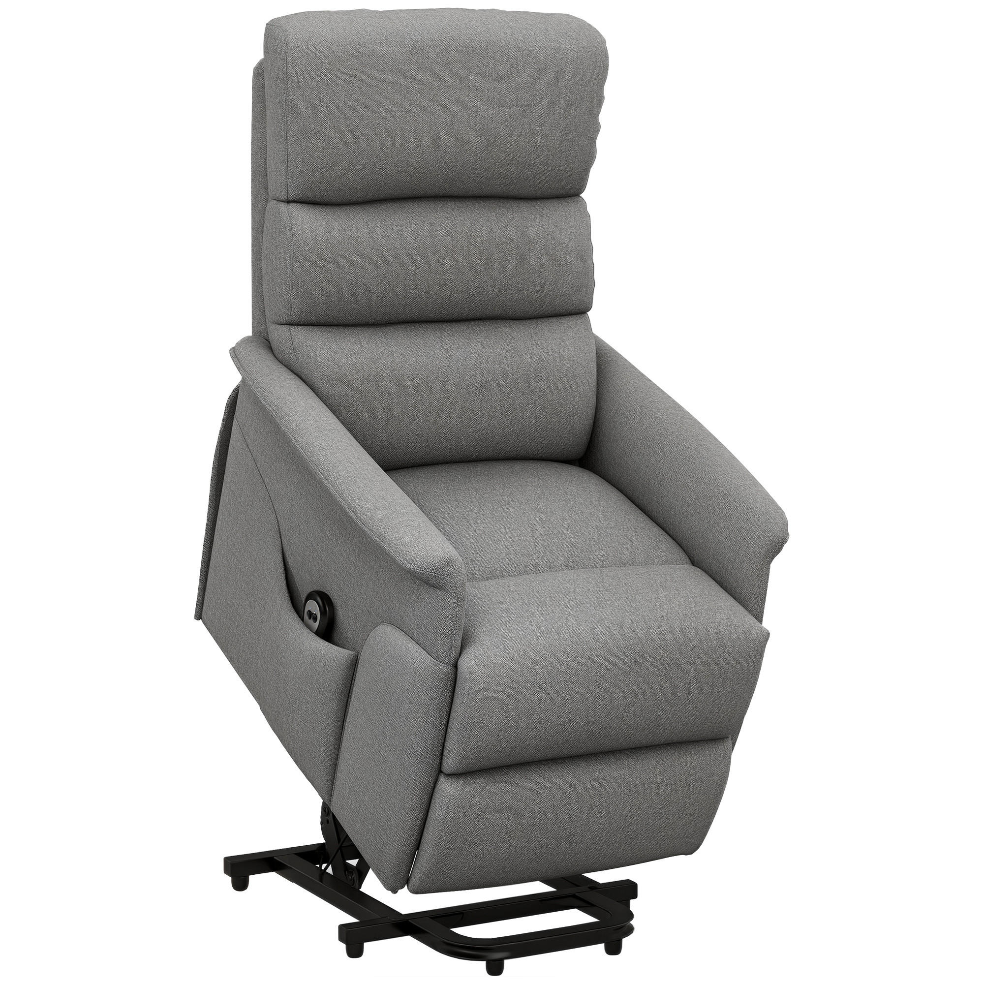 RELAXSESSEL DE-06394 Mit Aufstehilfe, elektrisch, 135° neigbar, Fernbedienung Grau - Grau, Textil/Metall (90/96/66cm) - ComfortXL