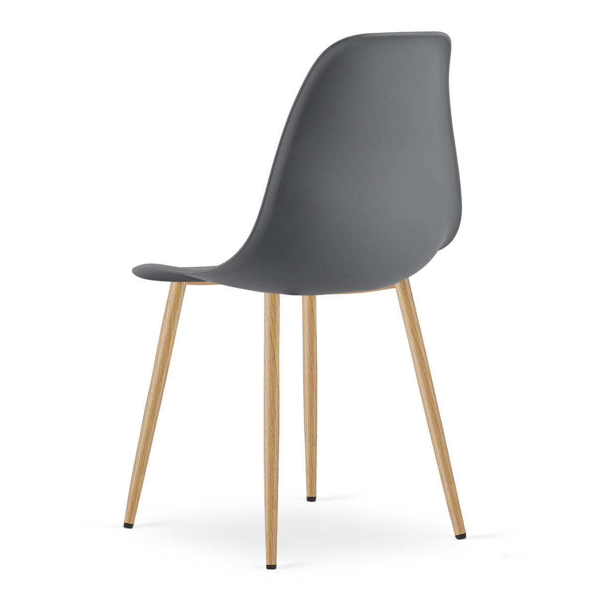 ESSZIMMERSTUHL 2-er Set KALEO dunkelgrauer Sitz, natürliche Beine - Dunkelgrau/Naturfarben, Kunststoff (46/84/51cm) - Valora