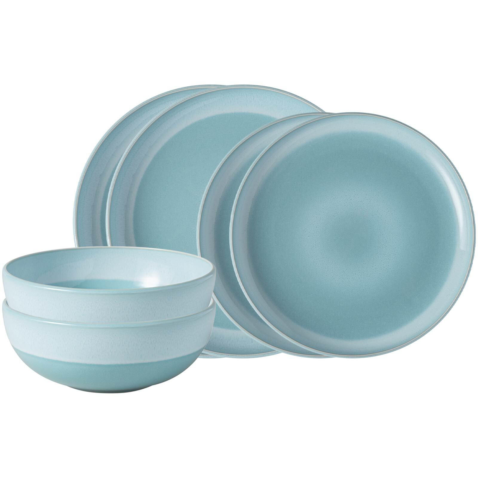 BASIC-SET Perlemor Aqua blau 6er Set - Blau, Keramik (2/2/2cm) - like.Villeroy & Boch