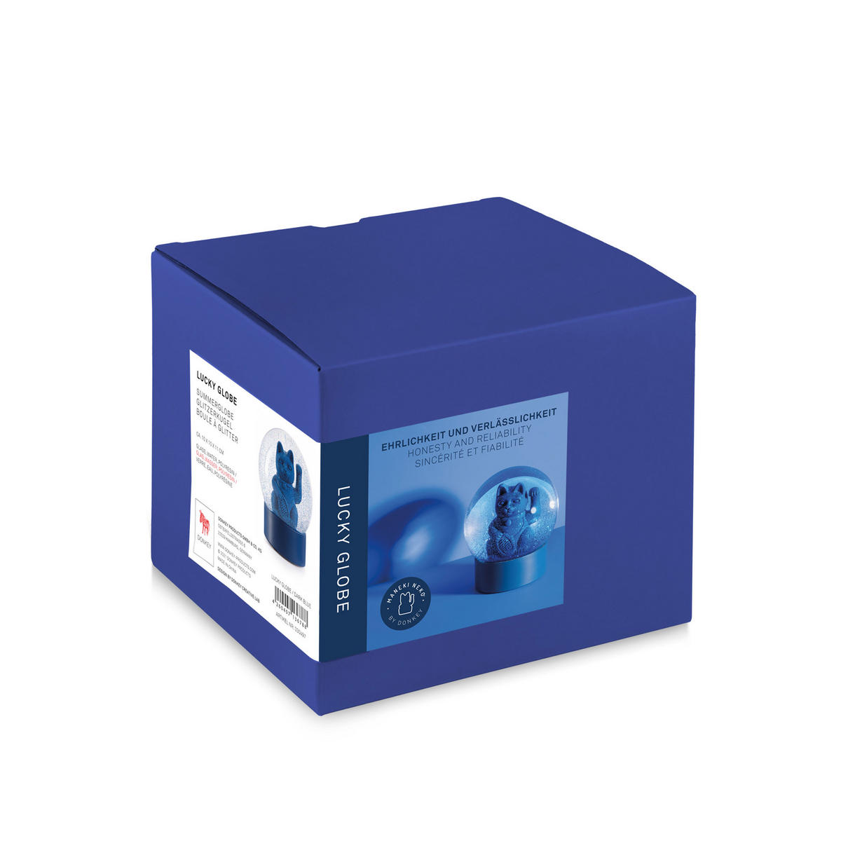 SCHNEEKUGEL Summerglobe Lucky Cat, Dark Blue - Blau, Kunststoff (10/11.5/10cm) - Donkey Products