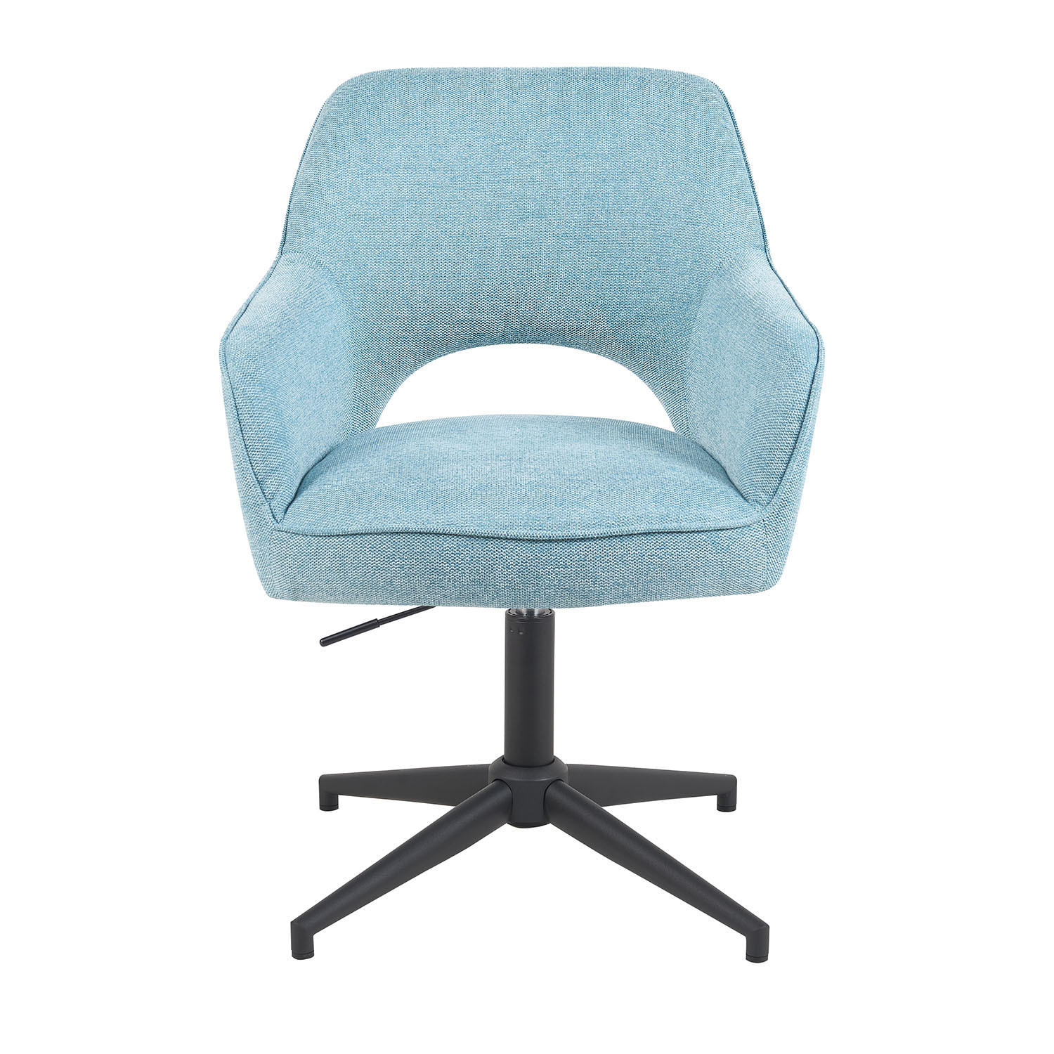 BÜROSTUHL Mika-Bryn - Schwarz/Hellblau, Textil/Metall (60/84/65cm) - DUBI Möbel