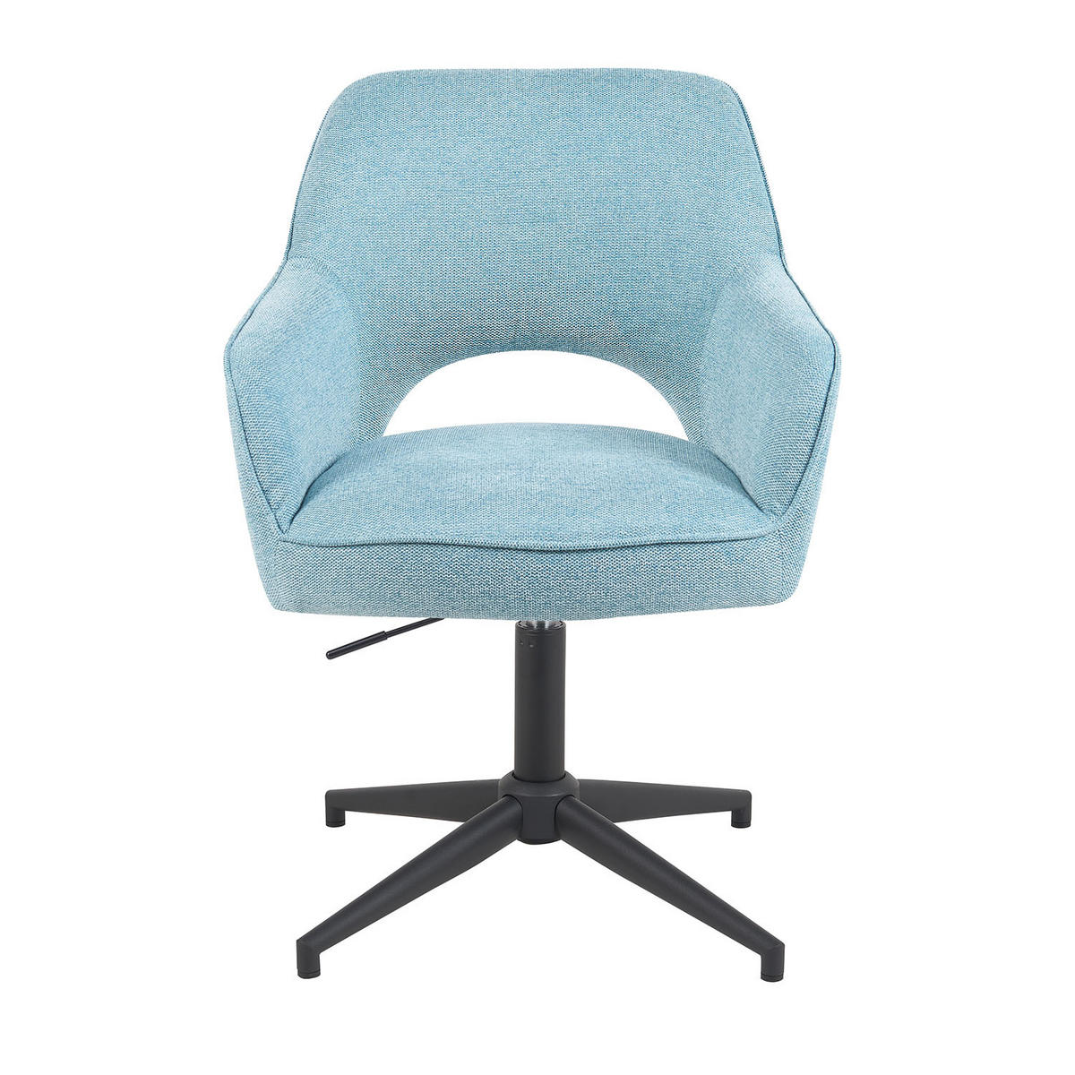BÜROSTUHL Mika-Bryn - Schwarz/Hellblau, Textil/Metall (60/84/65cm) - DUBI Möbel