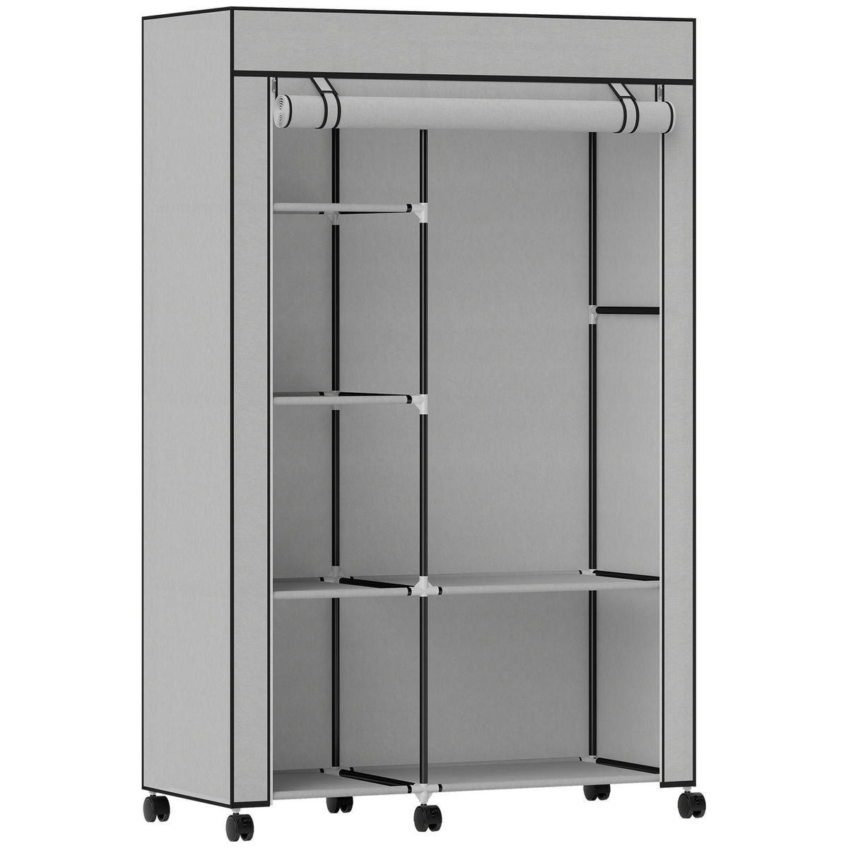 KLEIDERSCHRANK Hellgrau 43.0/103.0/162.5 cm - Hellgrau, Metall (103/162.5/43cm)