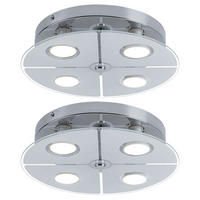 LED DECKENLEUCHTE RENE Metall Silber 2er Set - Silberfarben, Glas (30/30/7.5cm) - Globo Lighting