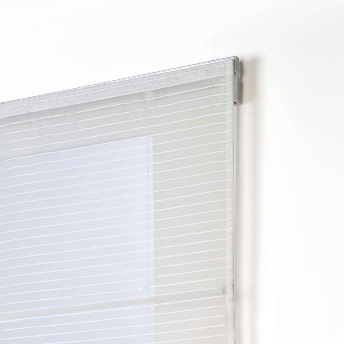 RAFFROLLOS Weiße Streifen, 90 cm x 250 cm - Weiß, Kunststoff (90/250cm) - STORESDECO
