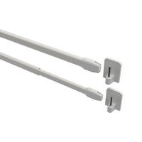SCHEIBENSTANGEN/VITRAGESTANGEN MIT KLEBEHAKEN Geno 80-140 cm, oval, Weiß, Packung 2 Stück - Weiß, Kunststoff/Metall (1.2/2.4/140cm) - INTERDECO