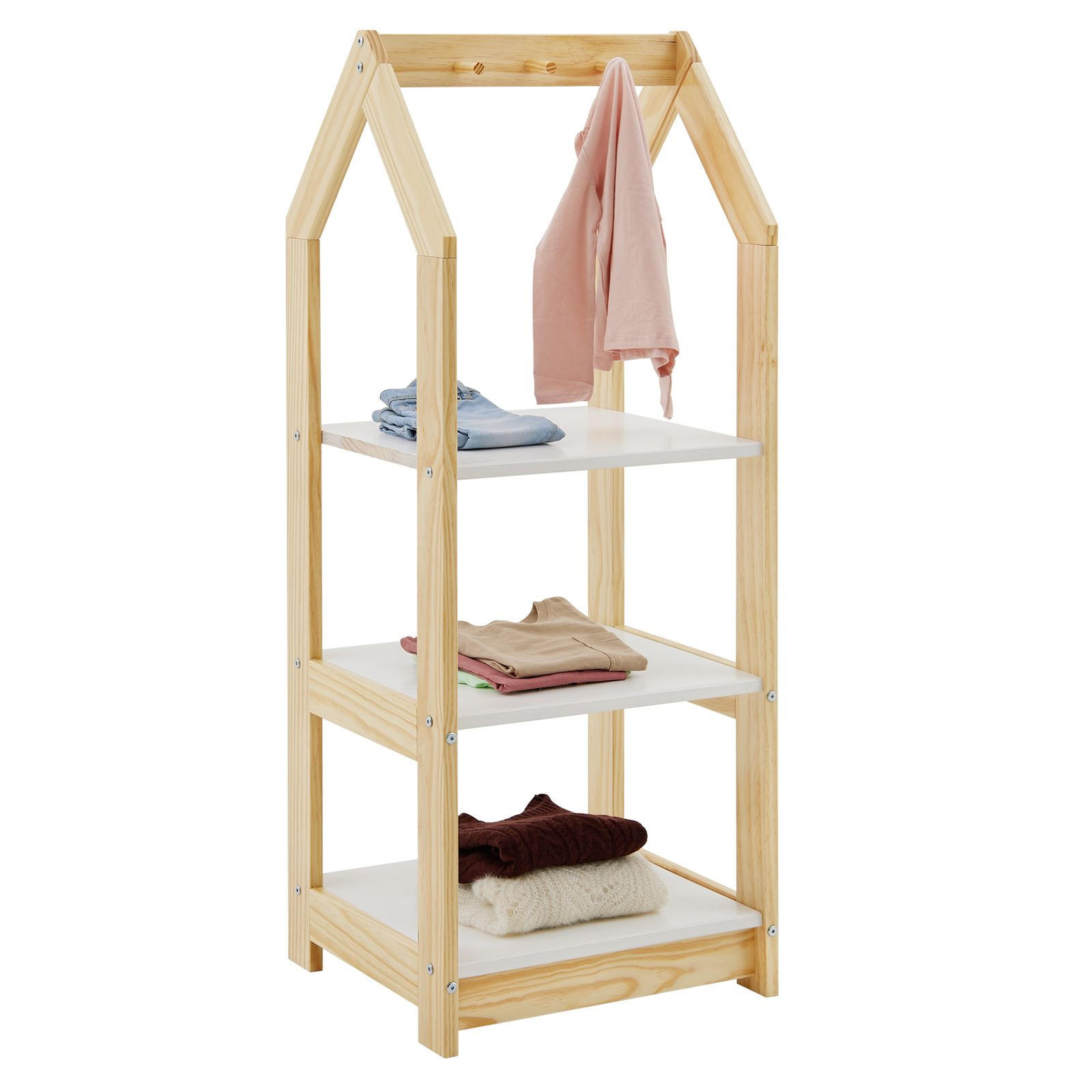 KINDERREGAL SALLY - Naturfarben/Weiß, Holz (44/118/42cm) - IDIMEX