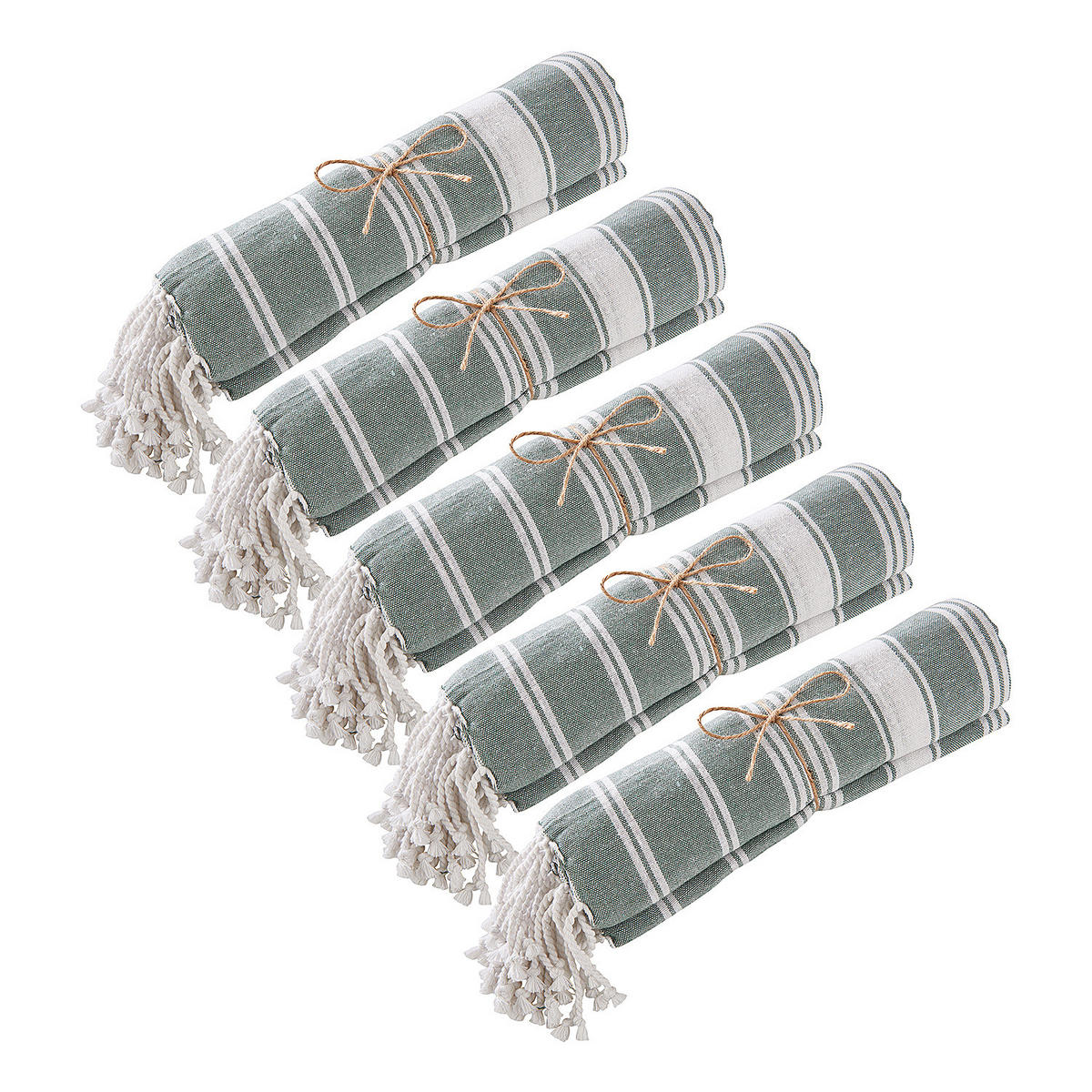 HAMAMTUCH (5er Set) Surfside - Dunkelgrün, Textil (90/170cm) - Butlers