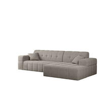ECKSOFA L-Form NIMES Stoff Verita Warmbeige Rechts - Cappuccino, Holz (256/168cm) - Kaiser Möbel