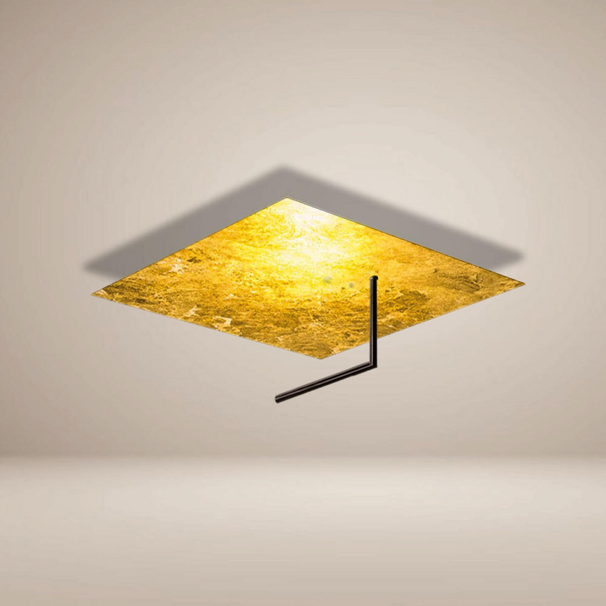 LED-WAND-/DECKENLAMPE Edge Blattgold 45x45cm - Goldfarben, Metall (45/45/16cm) - s.luce