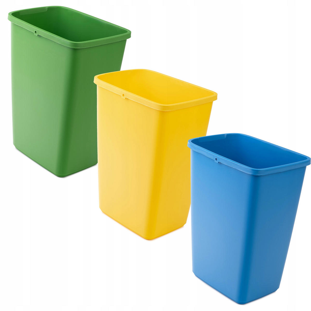 ABFALLBEHÄLTER-SET 3x12L - Blau/Gelb, Kunststoff (18/33cm) - KADAX