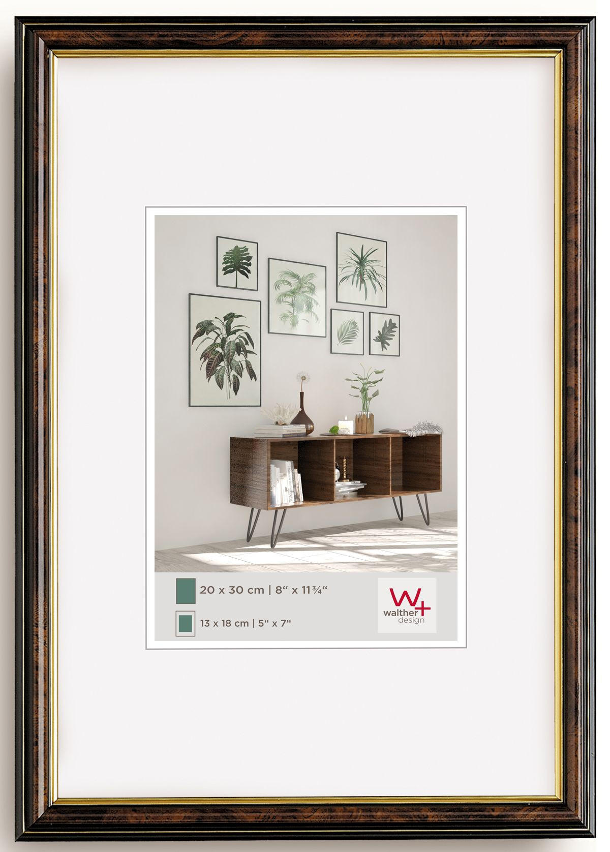 BILDERRAHMEN Smell Designrahmen 13x18 cm NUSSBAUM - Nussbaumfarben, Kunststoff (16.5/21.5/1.7cm) - walther design