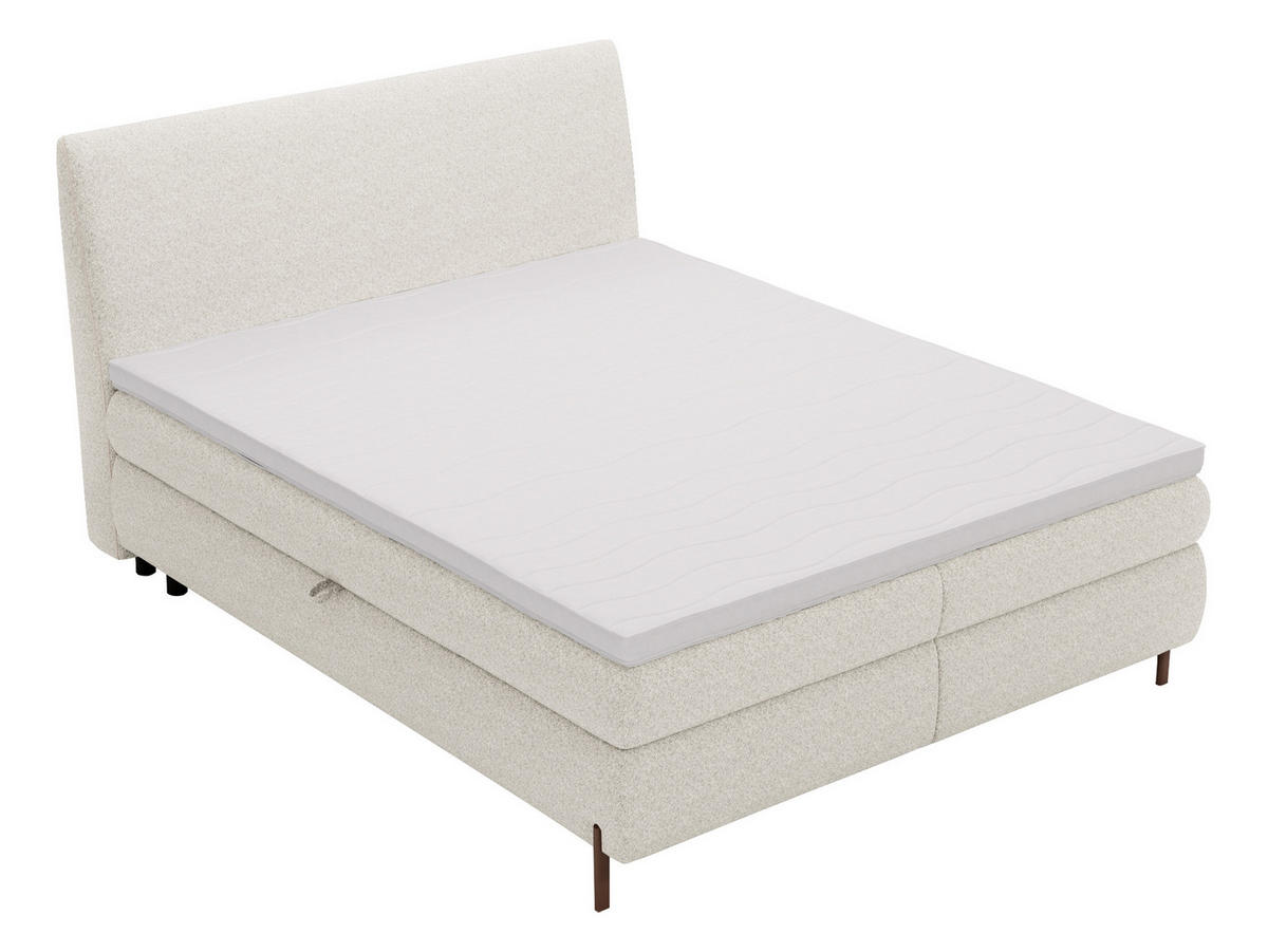 BOXBETT Evia - H3 - Creme/Braun, Holzwerkstoff/Textil (160/200cm) - MIRJAN24
