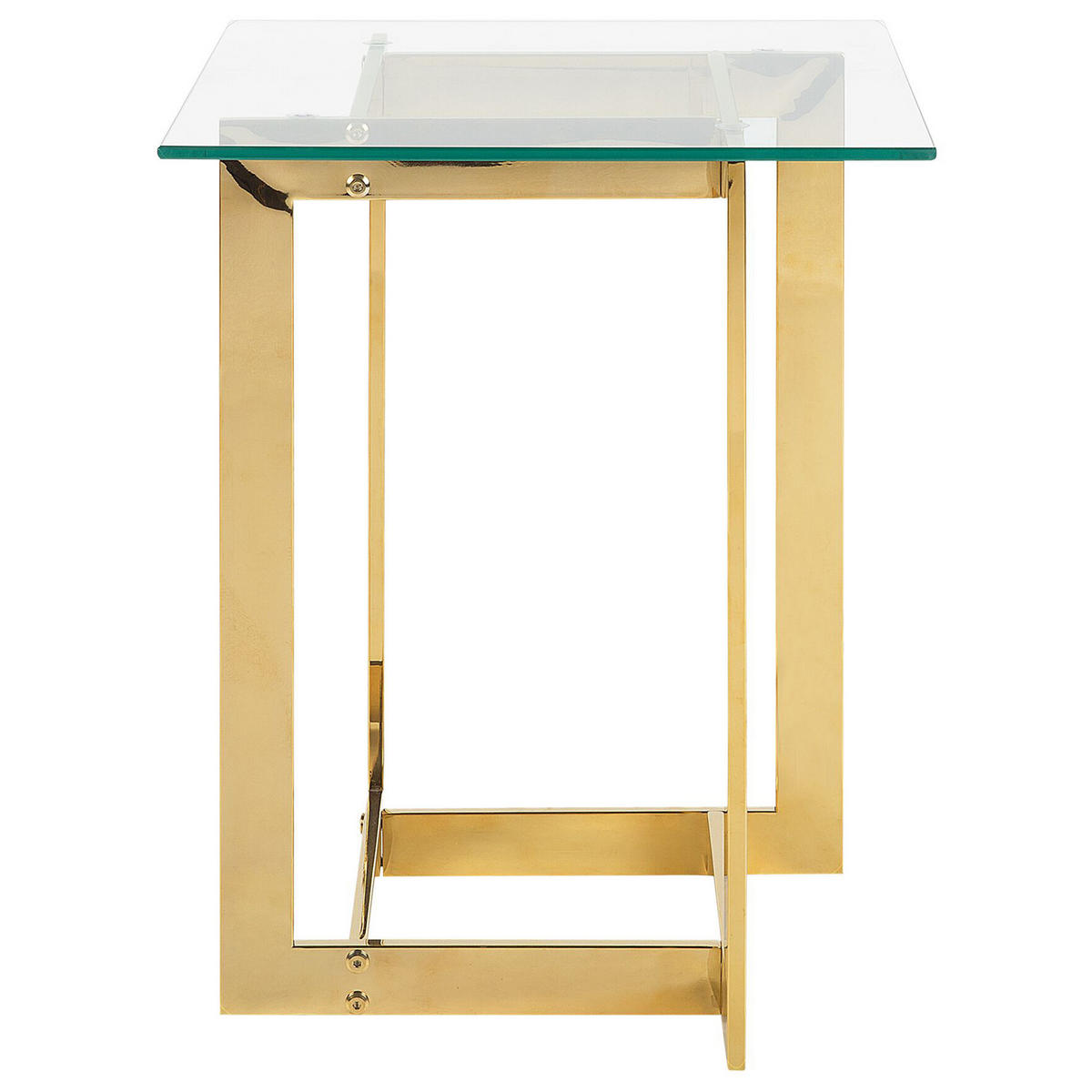BEISTELLTISCH Glas gold quadratisch 40/40 cm Crystal - Transparent/Goldfarben, Glas (40/40/52cm) - Beliani
