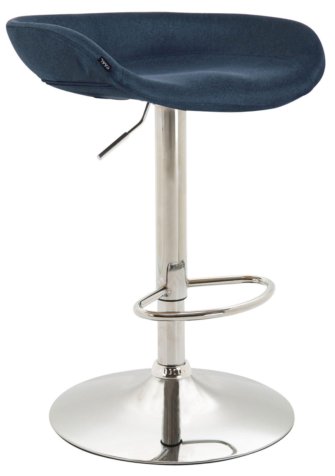 BARHOCKER Stoff blau - Chromfarben/Blau, Textil/Metall (52/67/43cm) - CLP