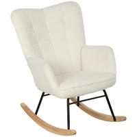 SCHAUKELSTUHL Sessel Relaxsessel bis 120 kg, Polyester, Weiß 98x71x101cm - Weiß, Textil (98/101/71cm) - HOMCOM