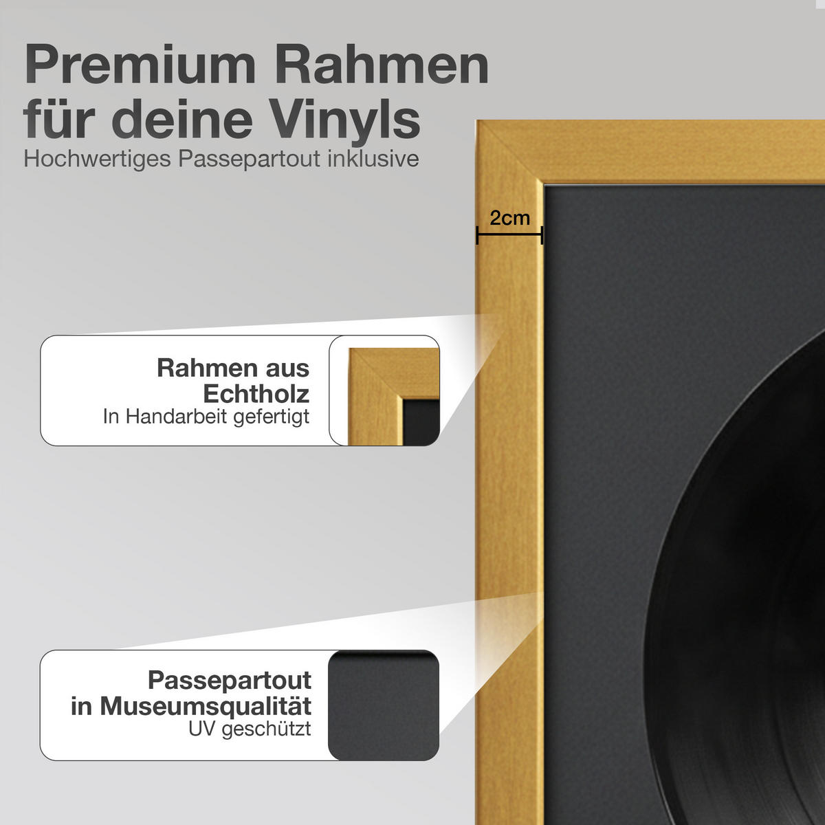 SCHALLPLATTEN BILDERRAHMEN 40/40 2er Set - Goldfarben, Holz (40/40cm) - K-Möbel