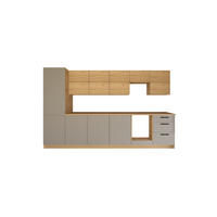 KÜCHENZEILE 360 cm - Nexa KÜ-LN-002 - in Beige & Woodline / Matt - Beige/Schwarz, Holz/Metall (360/212/58cm) - ROYAL24_MARKT