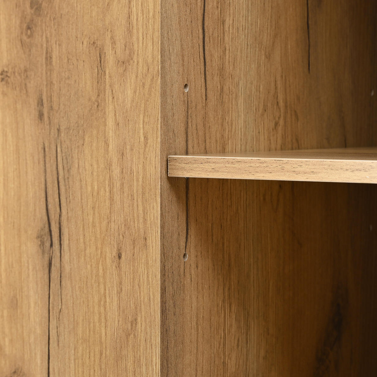 SCHRANK Hoch mit Spiegel Schwarz Natur 65x35x190cm - Multicolor, Holzwerkstoff (35/190/65cm) - FLIEKS