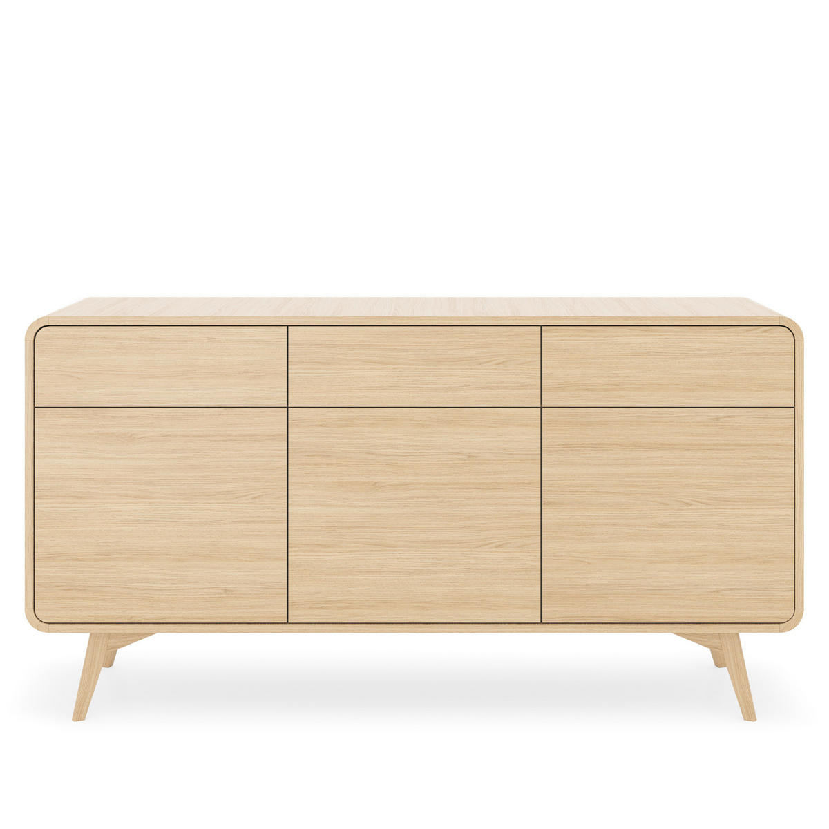 SIDEBOARD CORNWALL KOM2 Abgerundeter Korpus Eiche Eiche - Eichefarben/Braun, Holz/Holzwerkstoff (160/84/39cm) - Komodee